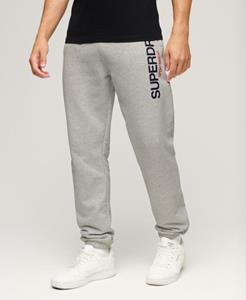 Superdry Mannen Taps Toelopende Joggingbroek met Sportswear Logo Lichtgrijs