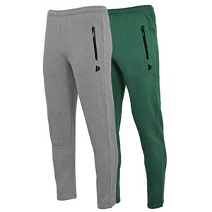 Donnay Donnay Heren - 2-Pack - Joggingbroek rechte pijp Sky - Zilvergrijs & Bosgroen
