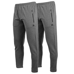 Donnay Donnay Heren - 2-Pack - Joggingbroek rechte pijp Sky - Donkergrijs gemêleerd