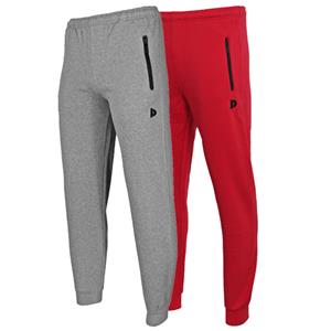Donnay Donnay Heren - 2-Pack - Joggingbroek Jack - Zilvergrijs & Donkerrood