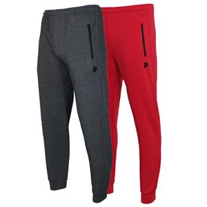 Donnay Donnay Heren - 2-Pack - Joggingbroek Jack - Donkergrijs & Donkerrood