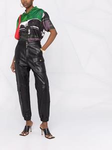 Philipp Plein Leren joggingbroek - Zwart