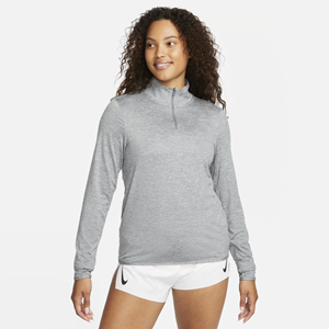 Nike Dri-FIT Swift UV hardlooptop met korte rits voor dames - Grijs