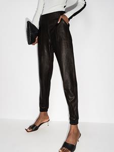 SPANX Trainingsbroek van imitatieleer - Zwart