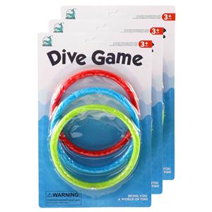 Gekleurde duikringen - 9x stuks - rood/blauw/groen - kunststof -