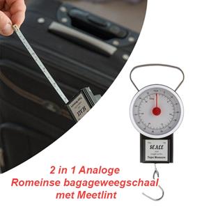 Dealrunner 2 in 1 Analoge Romeinse Bagageweegschaal met Meetlint (2-Stuks)