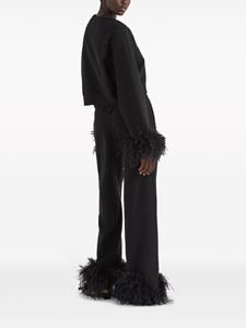 Prada Broek met veren afwerking - Zwart