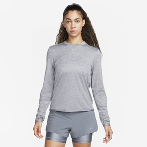 Nike Dri-FIT Swift UV hardlooptop met ronde hals voor dames - Grijs