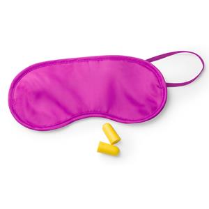 Slaapmasker fuchsia met oordoppen -