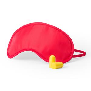 Slaapmasker rood met oordoppen -