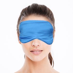 Luxe slaapmasker/ reismasker met zachte vulling blauw -