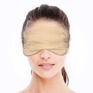 Luxe slaapmasker/ reismasker met zachte vulling goud -