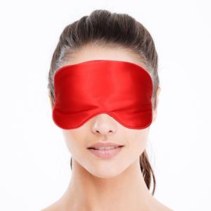 Luxe slaapmasker/ reismasker met zachte vulling rood -