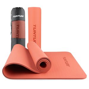 Tunturi Yogamat 8mm | Pilates mat | Fitnessmat | 183 x 61 x 0,8 cm | Incl Draagtas | Anti Slip en Eco | Rosé Goud