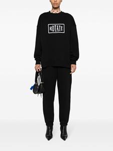 ROTATE logo-embroidered organic cotton track pants - Zwart