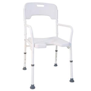 Drive Medical Duschstuhl mit Armlehnen und Hygieneausschnitt DSF 130 faltbar