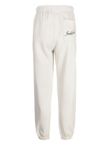Izzue logo-print high-waisted track pants - Beige
