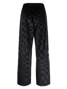 AAPE BY *A BATHING APE Moonface-appliqué checkered track pants - Zwart