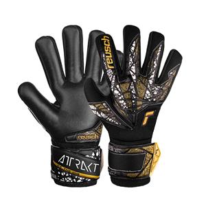 Reusch Attrakt Silver NC Finger Support - Black/Gold/White