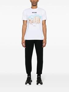 Moschino logo-lettering cotton track pants - Zwart