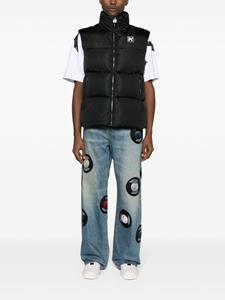 Palm Angels monogram-patch puffer ski vest - Zwart