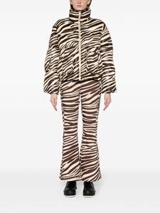 Cynthia Rowley Flared skibroek met zebraprint - Bruin
