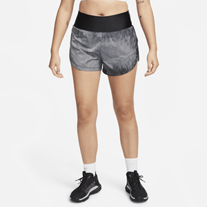 Nike Trail Repel hardloopshorts met halfhoge taille en binnenbroekje voor dames (8 cm) - Zwart