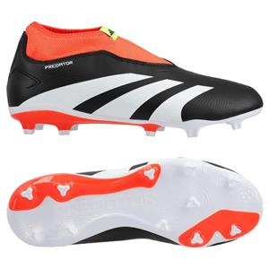 adidas Predator League Laceless FG Solar Energy - Zwart/Wit/Rood Kids