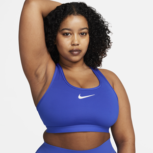 Nike Swoosh High Support padded verstelbare sport-bh - Blauw