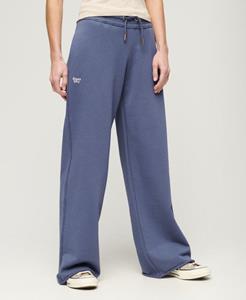 Superdry Vrouwen Essential Joggingbroek met Rechte Pijpen en Logo Blauw