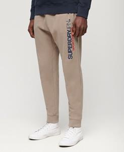 Superdry Mannen Taps Toelopende Joggingbroek met Sportswear-logo Beige
