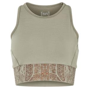 Super.Natural  Women's Arabesque LF Top - Sportbeha, dried sage / copper