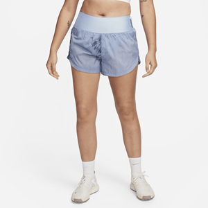 Nike Trail Repel hardloopshorts met halfhoge taille en binnenbroekje voor dames (8 cm) - Blauw