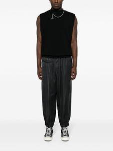Y-3 striped tapered trousers - Zwart