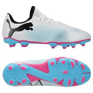 PUMA Future 7 Play FG/AG Phenomenal - Wit/Zwart/Poison Pink Kids