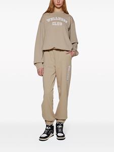 Sporty & Rich Wellness Club log flocked-logo track pants - Grijs