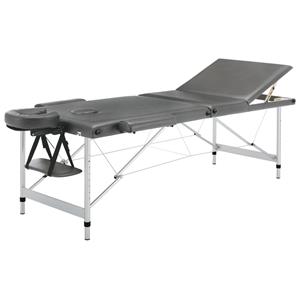 vidaXL Massagetafel met 3 zones 186x68 cm aluminium frame antraciet