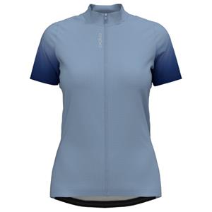 Odlo  Women's Essential Print S/U Collar S/S Full Zip - Fietsshirt, grijs
