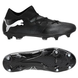 PUMA Future 7 Match IJzeren-Nop Voetbalschoenen (SG) Zwart Wit Donkergrijs