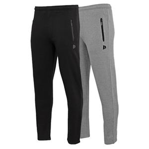 Donnay Donnay Heren - 2-Pack - Joggingbroek rechte pijp Sky - Zwart & Zilvergrijs