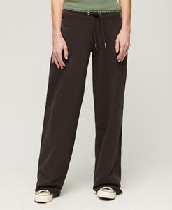 Superdry Vrouwen Essential Joggingbroek met Rechte Pijpen en Logo Zwart