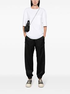 Y-3 logo-print seersucker track pants - Zwart