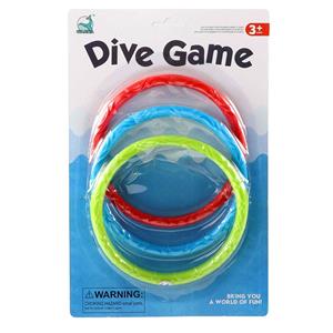 Gekleurde duikringen - 3x stuks - rood/blauw/groen - kunststof -