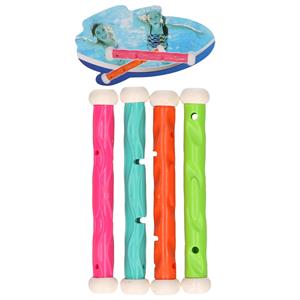 NLsport Duikspeelgoed Watersticks - 4x-delig - gekleurd - kunststof -