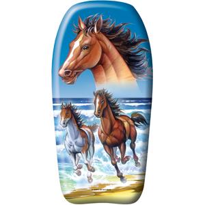 Bodyboard paarden - kunststof - bruin/blauw - 82 x cm -