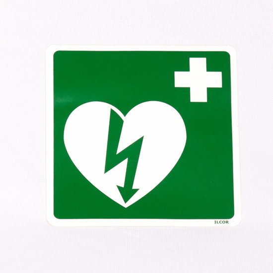 AED Pictogram op sticker 15 bij 15
