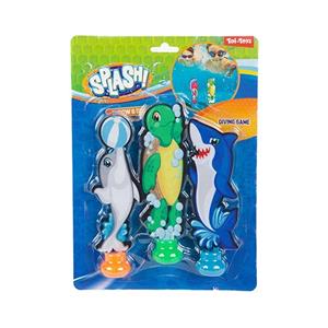 Duikspeelgoed zwembad - set van 3x - zee figuren - dolfijn/schildpad/haai - kunststof - vakantiespel -