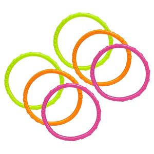 Duikringen zwembad speelgoed - set van 6x - verschillende kleuren - kunststof -