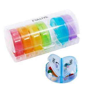 Huismerk Een week gebruik 14-compartiment Mini Round Pil Box Reizen Vochtbestendige Draagbare Split-pillendoos (transparante kleur)