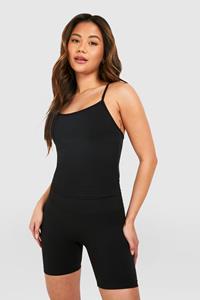 Boohoo Premium Sculpt Padded Strappy Sports Bra, Black